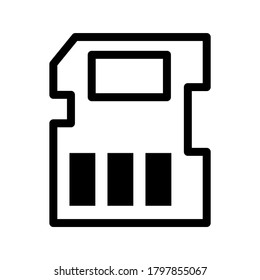 Memory Card icon or logo isolated sign symbol vector illustration - high quality black style vector icons
