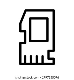 Memory Card icon or logo isolated sign symbol vector illustration - high quality black style vector icons
