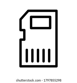 Icono de tarjeta de memoria o logotipo símbolo de signo aislado ilustración vectorial - iconos vectoriales de estilo negro de alta calidad
