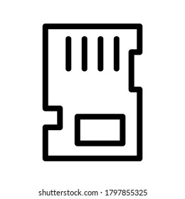 Symbol der Memory Card oder Logo einzeln auf Zeichensymbolen, Vektorgrafik - hochwertige Vektorsymbole im schwarzen Stil
