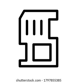 Symbol der Memory Card oder Logo einzeln auf Zeichensymbolen, Vektorgrafik - hochwertige Vektorsymbole im schwarzen Stil
