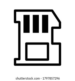 Memory Card icon or logo isolated sign symbol vector illustration - high quality black style vector icons
