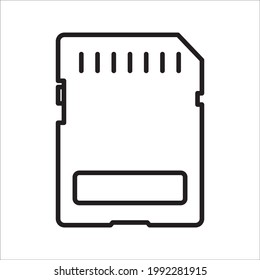 Memory card icon. micro SD sign. vector illustration