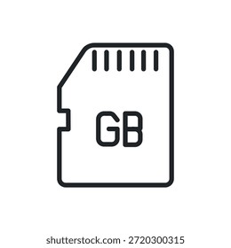 Icono de tarjeta de memoria. Icono de Vector de componentes de dispositivo móvil	