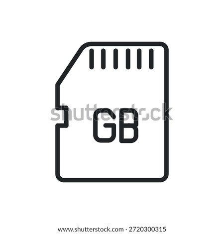 Memory Card Icon. Mobile Device Components Vector Icon	