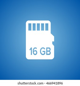 Memory Card Icon on blue color. 