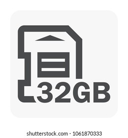 Memory card icon on white.