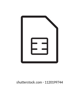 Memory card icon on white background. Vector illustration.