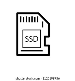 Memory card icon on white background. Vector illustration.