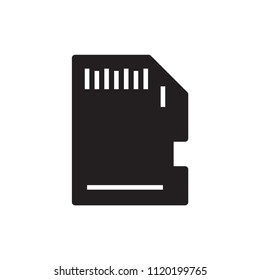 Memory card icon on white background. Vector illustration.