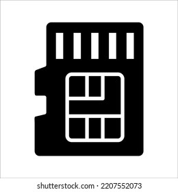 Memory card icon on white background. Vector illustration.