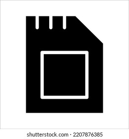 Memory card icon on white background. Vector illustration.