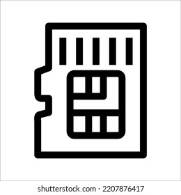 Memory card icon on white background. Vector illustration.