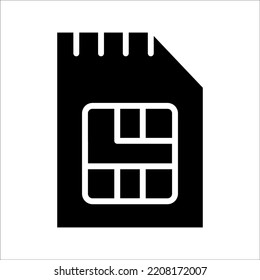 Memory card icon on white background. Vector illustration.