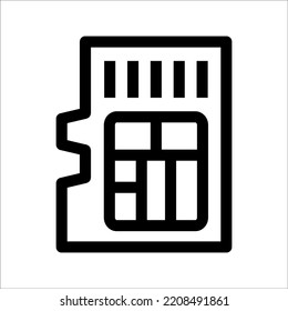 Memory card icon on white background. Vector illustration.