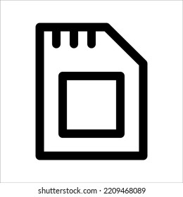 Memory card icon on white background. Vector illustration.