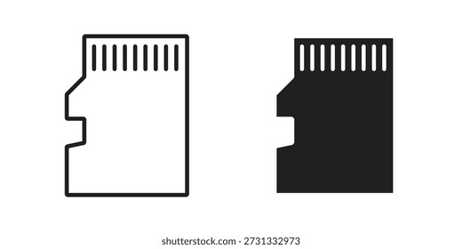 Icono de tarjeta de memoria sobre fondo blanco. Icono de Vector de stock