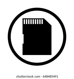 Memory card icon on white background. Vector illustration.