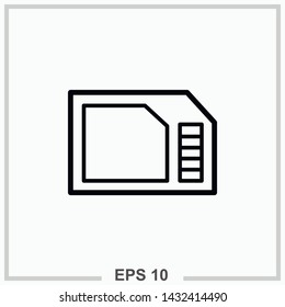 Memory card icon outline isolated vector illustration