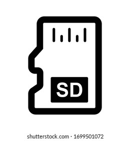 Kontur des Speicherkartensymbols, einzelne Vektorillustration