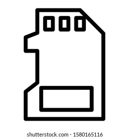 memory card icon outline vector design