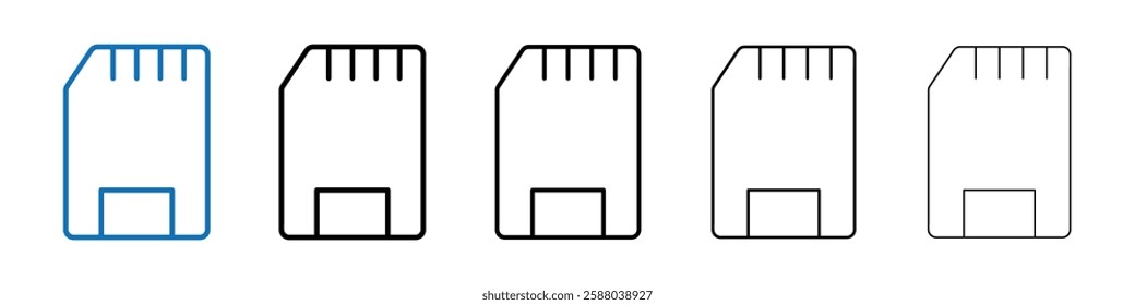 Memory card icon Outline vector logo for web ui