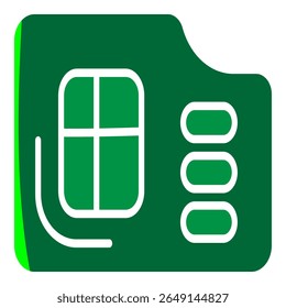 Memory card icon representing portable digital storage used in cameras, phones, and electronic devices.