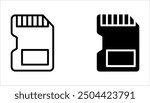 Memory Card Icon set, Micro Sd Card Icon on white background