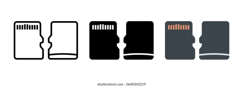 Memory Card icon set. for mobile concept and web design on white background. vector illustration