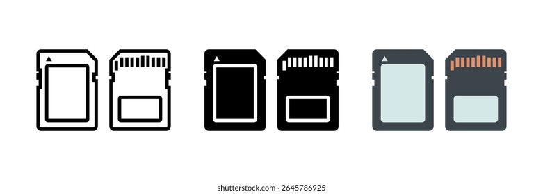 Memory Card icon set. for mobile concept and web design on white background. vector illustration