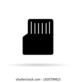 Memory Card icon with shadow. Minimalism style. Vector illustration. EPS 10