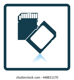 Memory card icon. Shadow reflection design. Vector illustration.