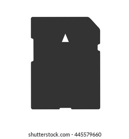 Memory card icon. Memory card silhouette. SD Memory Card. Flash drive icon. Vector illustration.