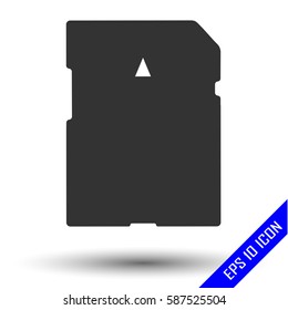 Memory card icon. Memory card silhouette. SD Memory Card. Flash drive icon. Vector illustration.