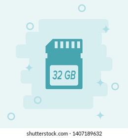 Memory Card Icon. Simple icon, blue colored icon illustration.