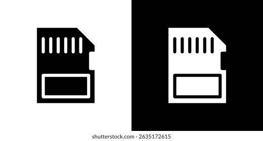 Memory card icon in solid flat trendy design style.