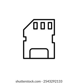 Memory card icon symbol collection on white background.