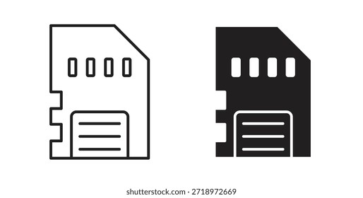 Icono de tarjeta de memoria. Símbolo, ilustración del logotipo. conjunto de iconos gráficos