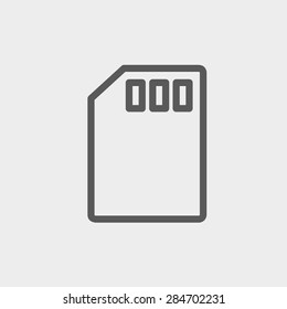 Speicherkarte Icon dünne Linie für Web und mobile, moderne minimalistische flache Design. Vektorgrafik, dunkelgraues Symbol auf hellgrauem Hintergrund.