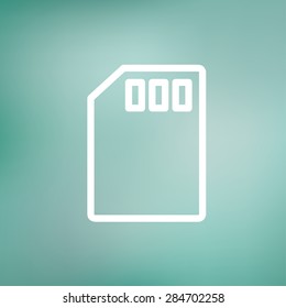 Memory card icon thin line for web and mobile, modern minimalistic flat design. Vector white icon on gradient mesh background.