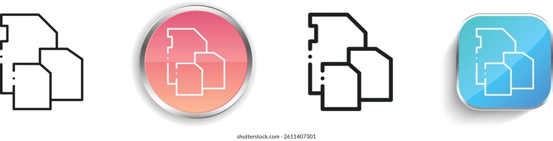 memory card icon. Thin Linear, Regular and Button Style Design Isolated On White Background