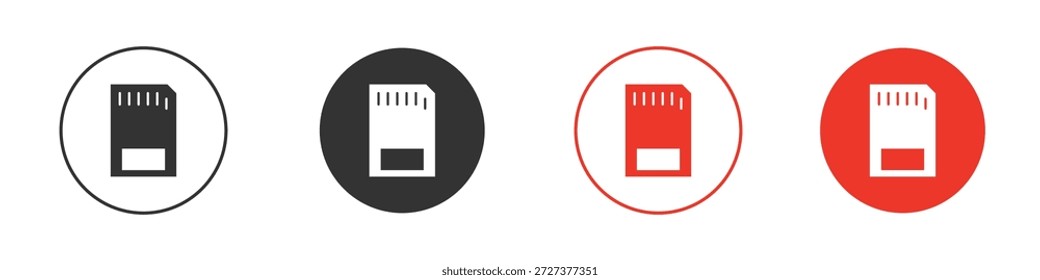 Icono de la tarjeta de memoria para ui o ux aislado en blanco para el App móvil, editable
