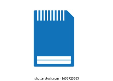 Icono de tarjeta de memoria versión azul vectorial