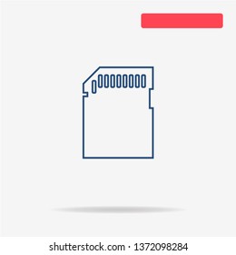 Memory card icon. Vector concept illustration for design.