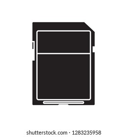Memory Card icon vector illustration, Solid design