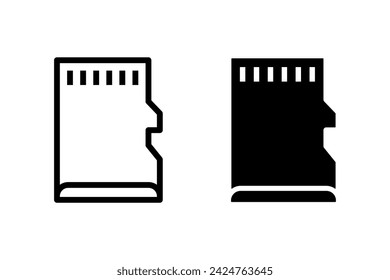 Memory card icon vector set. Micro sd symbol