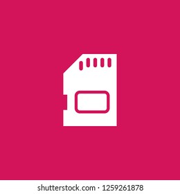 memory card icon vector. memory card sign on pink background. memory card icon for web and app