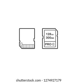 Memory card icon,Flat design element.