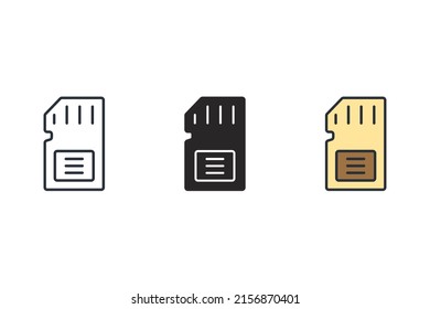 Memory card icons  symbol vector elements for infographic web
