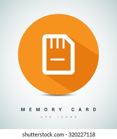 a memory card isolated minimal single flat icon in color.  Line vector icon for websites and mobile minimalistic flat design. Modern trend concept design style illustration symbol